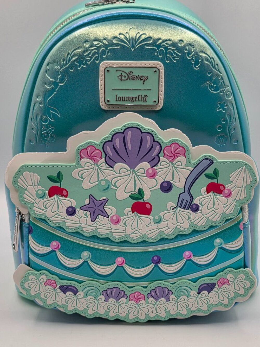Loungefly Disney Little Mermaid Ariel Cake Backpack Bag Iridescent